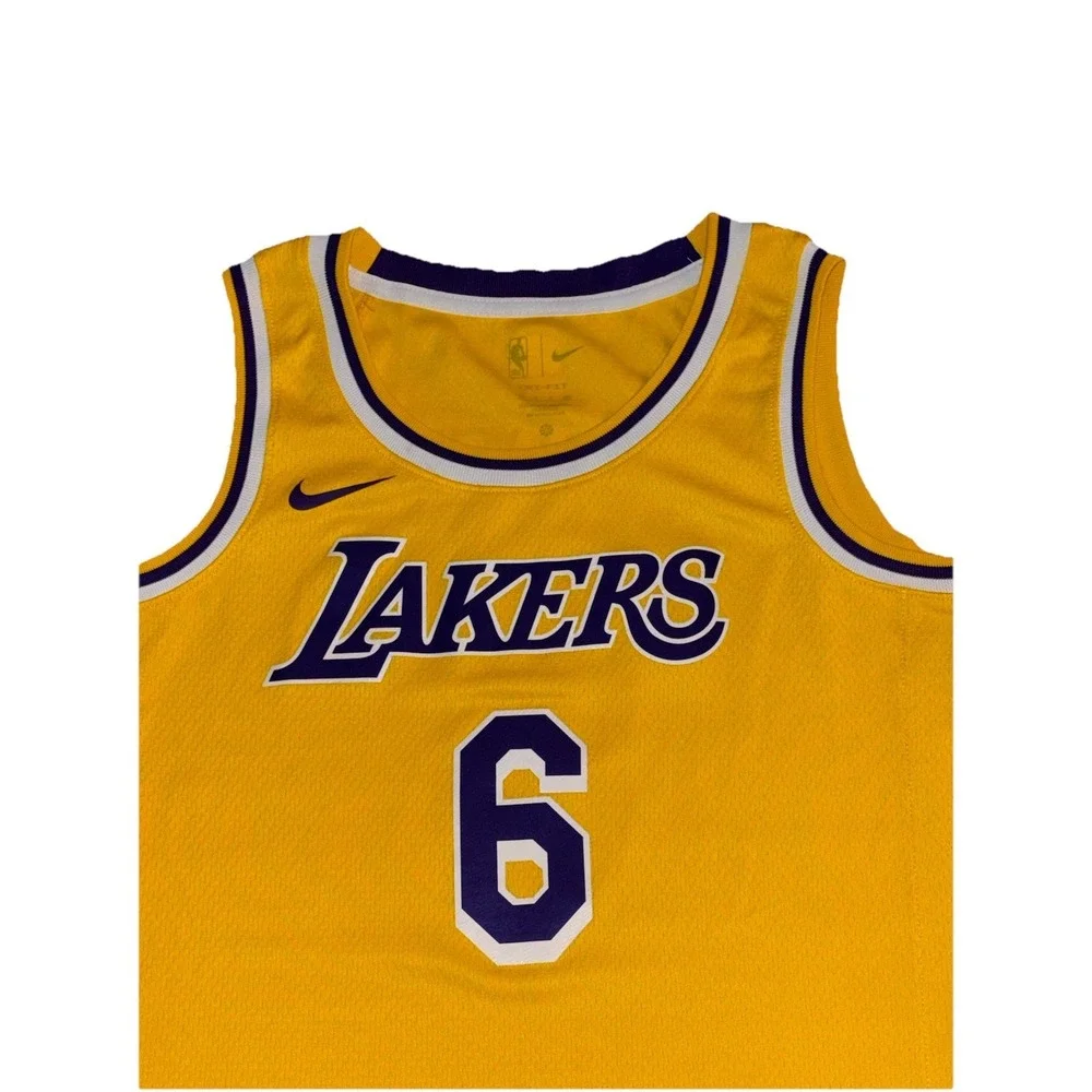 Los‎ Angeles Lakers Nike LeBron James Swingman Edition Gold #6 Jersey Men's 40 S